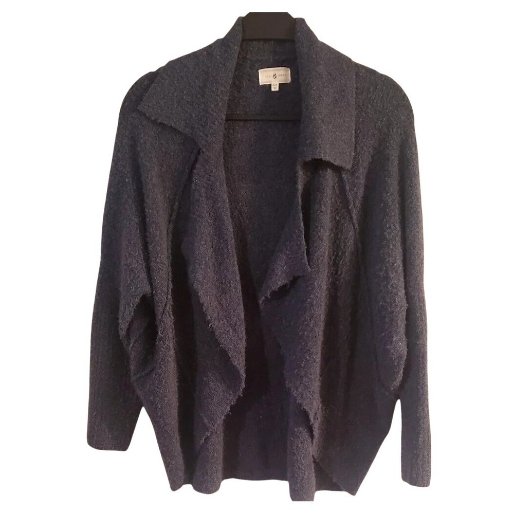 Lou & Grey Charcoal Grey Knit Waterfall Cardigan Sweater‎ XS S
